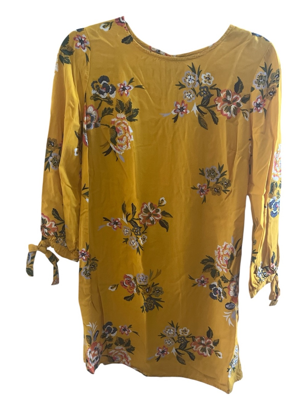 Old Navy Mustard Yellow Floral Dress Size S